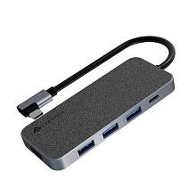 Адаптер мультипортовый Lyambda Slim Aluminum LC129, 5 в 1 5 в 1, серый - 2