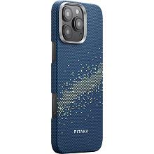 Чехол-накладка Pitaka StarPeak Tactile Woven Milky Way Galaxy для iPhone 16 Pro Max, арамид (кевлар), голубой - 1