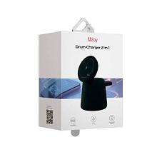 Зарядное устройство беспроводное Uzay Drum Charger 2in1, 15Вт, черный - 1