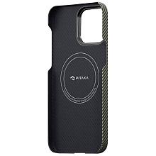 Чехол-накладка Pitaka MagEZ Case 3 Overture для iPhone 14 Pro, арамид (кевлар), черный/серый - 2