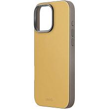 Чехол-накладка Uniq Lyden DS для iPhone 16 Pro, экокожа, желтый/серый - 1
