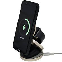 Зарядное устройство беспроводное Magssory Disc Signature Edition Qi2 3 в 1, 22Вт, титан - 1