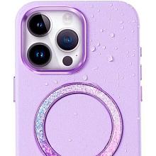 Чехол-накладка PYNANA Dancing Circle для iPhone 16 Pro Max, экокожа, фиолетовый - 3