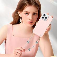 Чехол-накладка PYNANA Starry для iPhone 16 Pro Max, экокожа, розовый - 2
