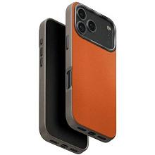 Чехол-накладка Uniq Lyden DS для iPhone 17 Pro Max, экокожа, оранжевый/серый - 1