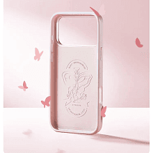 Чехол-накладка PYNANA Starry Series Swarovski для iPhone 17 Pro, экокожа, розовый - 3