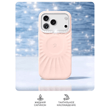 Чехол-накладка PYNANA Starlight Series для iPhone 17 Pro Max, экокожа, розовый - 2