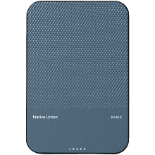 Внешний аккумулятор Native Union Classic Magnetic Qi2 5000 мАч, синий - 0