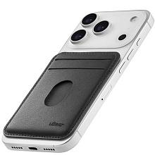 Кардхолдер uBear Split MagSafe, экокожа, черный - 3