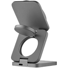 Зарядное устройство беспроводное uBear Balance Slim 3в1 Qi2, 25Вт, серый - 3
