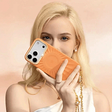 Чехол-накладка PYNANA Starlight Series для iPhone 17 Pro Max, силикон, оранжевый - 2